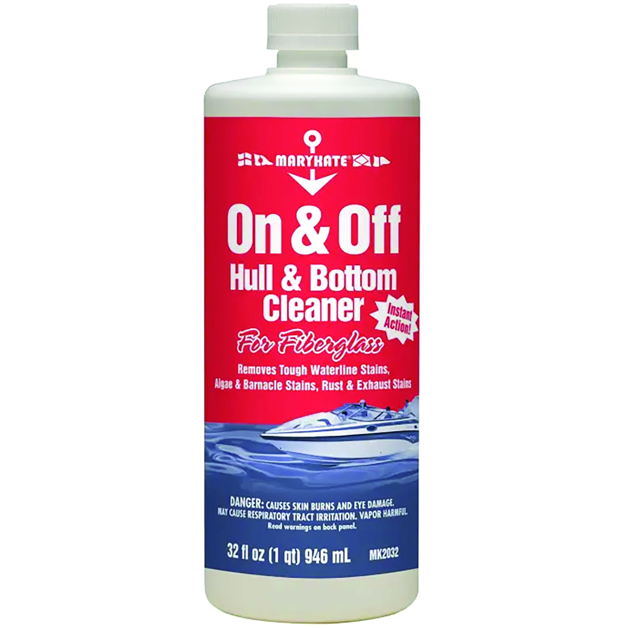 CRC Industries MaryKate On & Off Hull & Bottom Cleaner — 32 fl. oz., Fast-Acting Fiberglass Waterline & Stain Remover, Model# CRCMK2032
